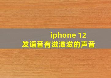 iphone 12发语音有滋滋滋的声音